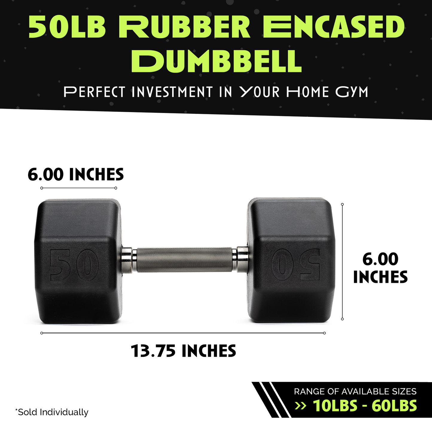 Premium Octo Rubber Dumbbell - Individual Unit - Korvel