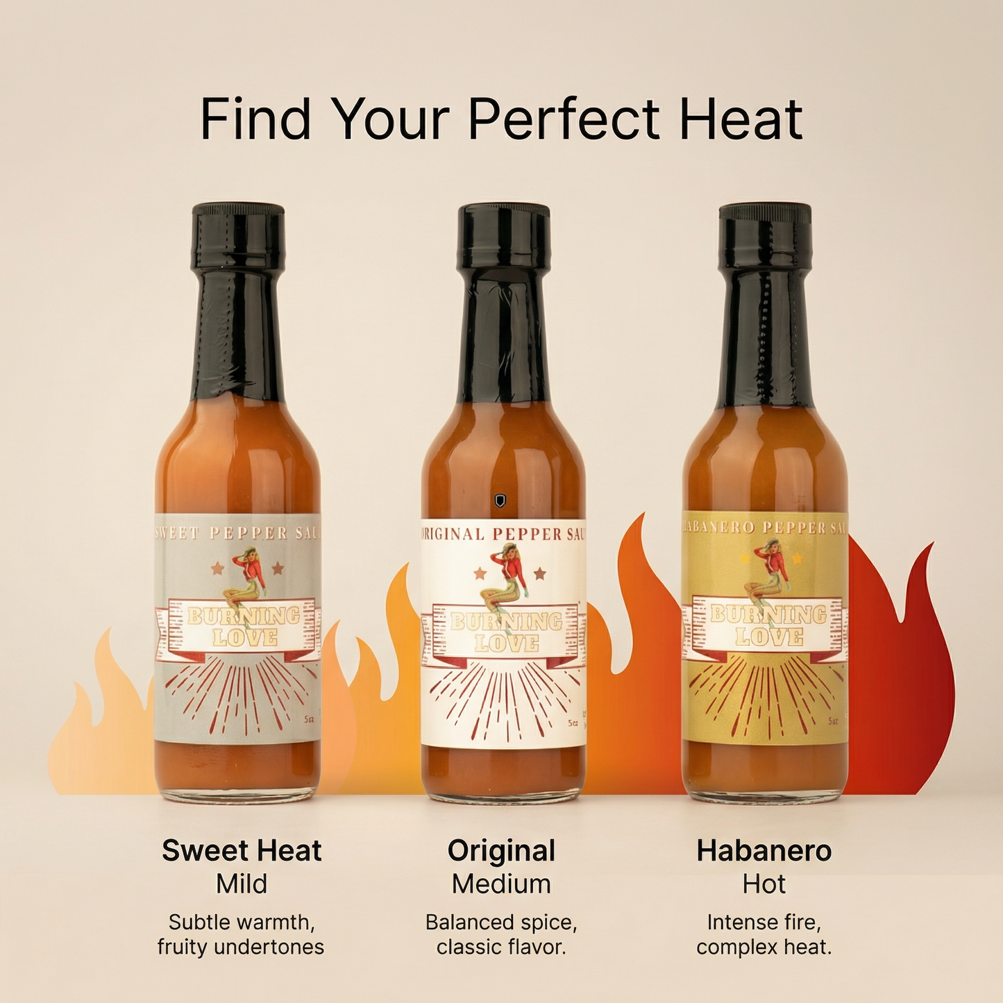Juego de Regalo de Salsa Picante 3-Pack - Original, Habanero y Dulce Calor