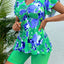 Floral Print Bandeau V Neck 2 Piece Swimsuit for Women