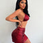 Women's 3 Piece Halter Snake Pattern Bikini Set with Cover Up