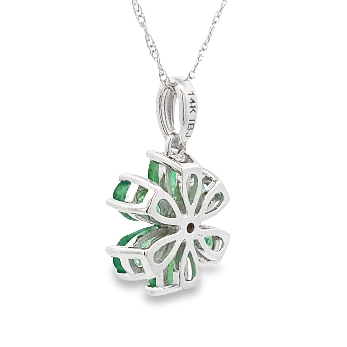 Pendentif en diamant émeraude de 1,51 ct en or blanc 14KT