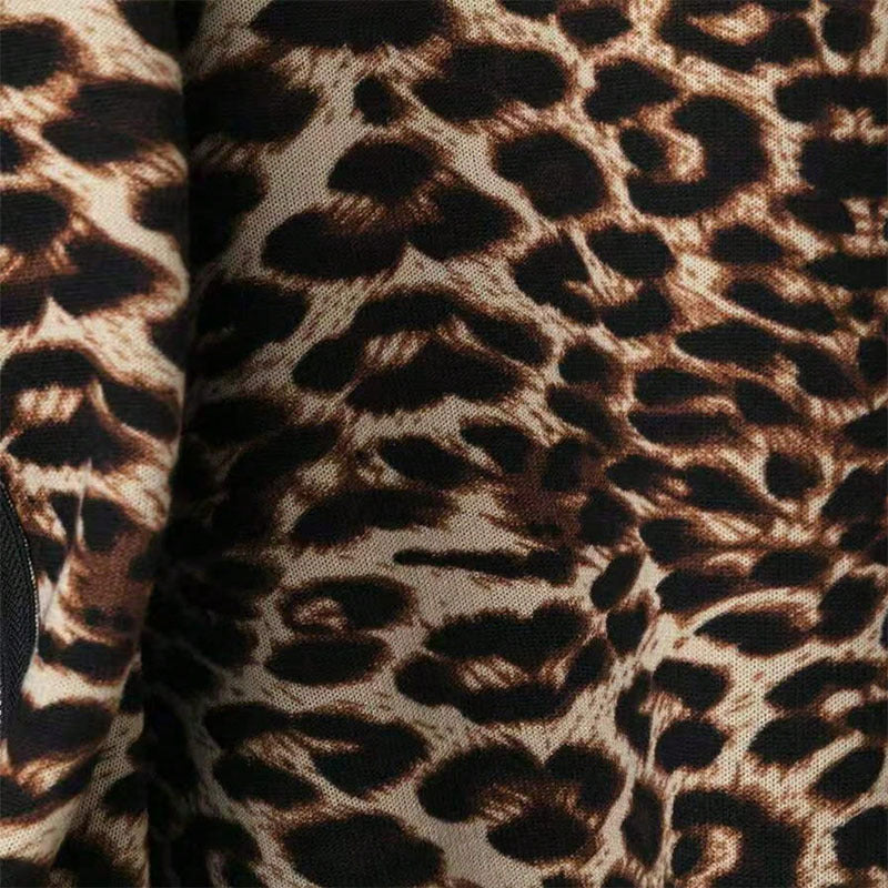 Leopard Print Track Jacket for Women
