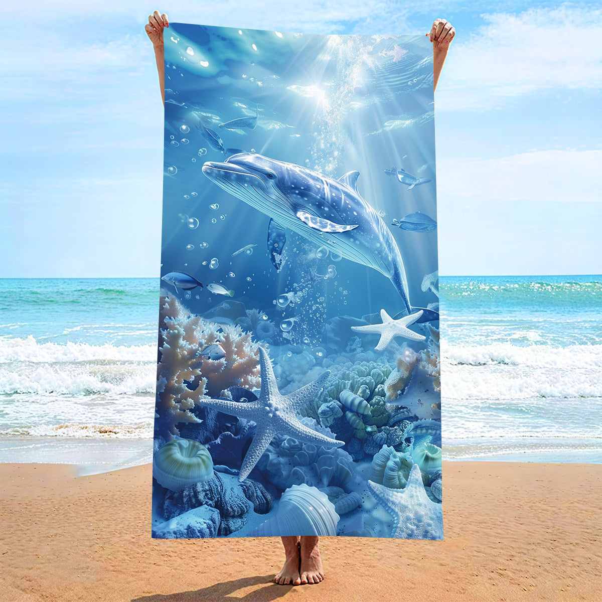 Double-Sided Velvet Beach Towel - Quick-Drying & Soft