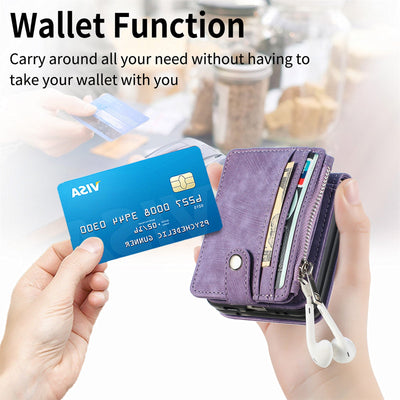 Suitable for Samsung Galaxy Z Flip4 folding phone case zipper card insertion protective cover Z Flip3 flip cover - Korvel