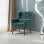 Modern Accent Chair Upholstered Foam Filled Living Room Chairs Comfy Reading Chair Mid Century Modern Chair  (Blackish Green) - Korvel