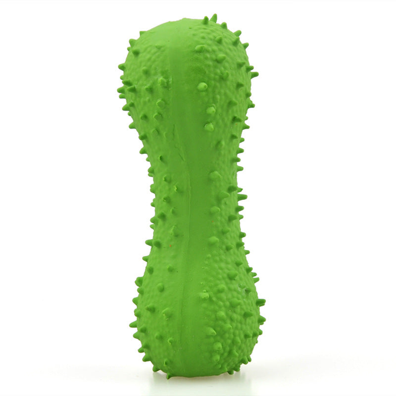New Pet Latex Toy with Spiked Bone and Four-Corner Square Latex Sound Toy Durable Teeth-Cleaning Dog Toy - Korvel