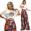 Multicolor Printed Two-Piece Set for Women
