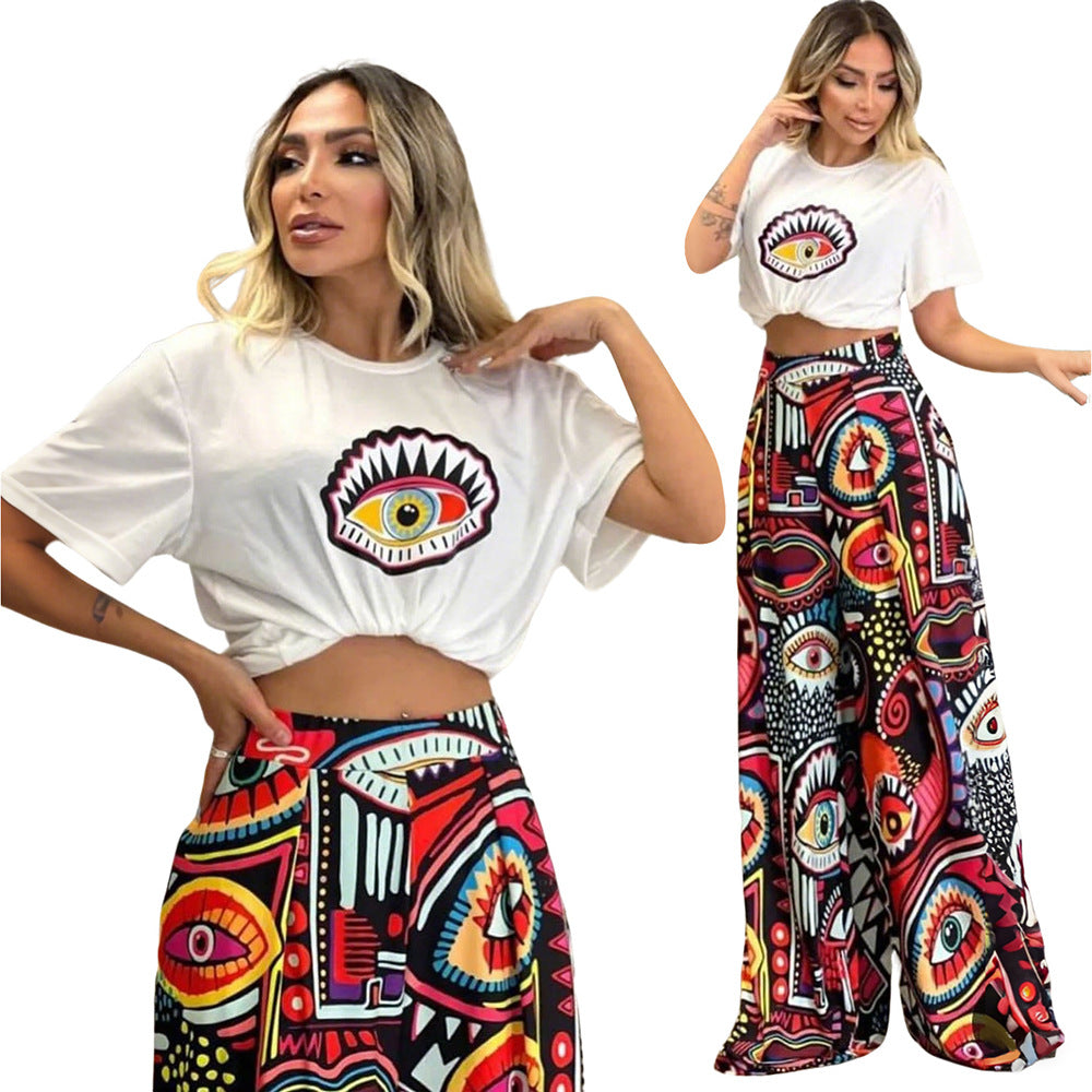 Multicolor Printed Two-Piece Set for Women