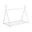 Metal Twin Size House Platform Bed with Triangle Structure  White - Korvel
