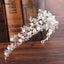 Silver Crystal Bridal Tiara With Pearls Headband Wedding Crown For Brides Marriage Accessories - Korvel