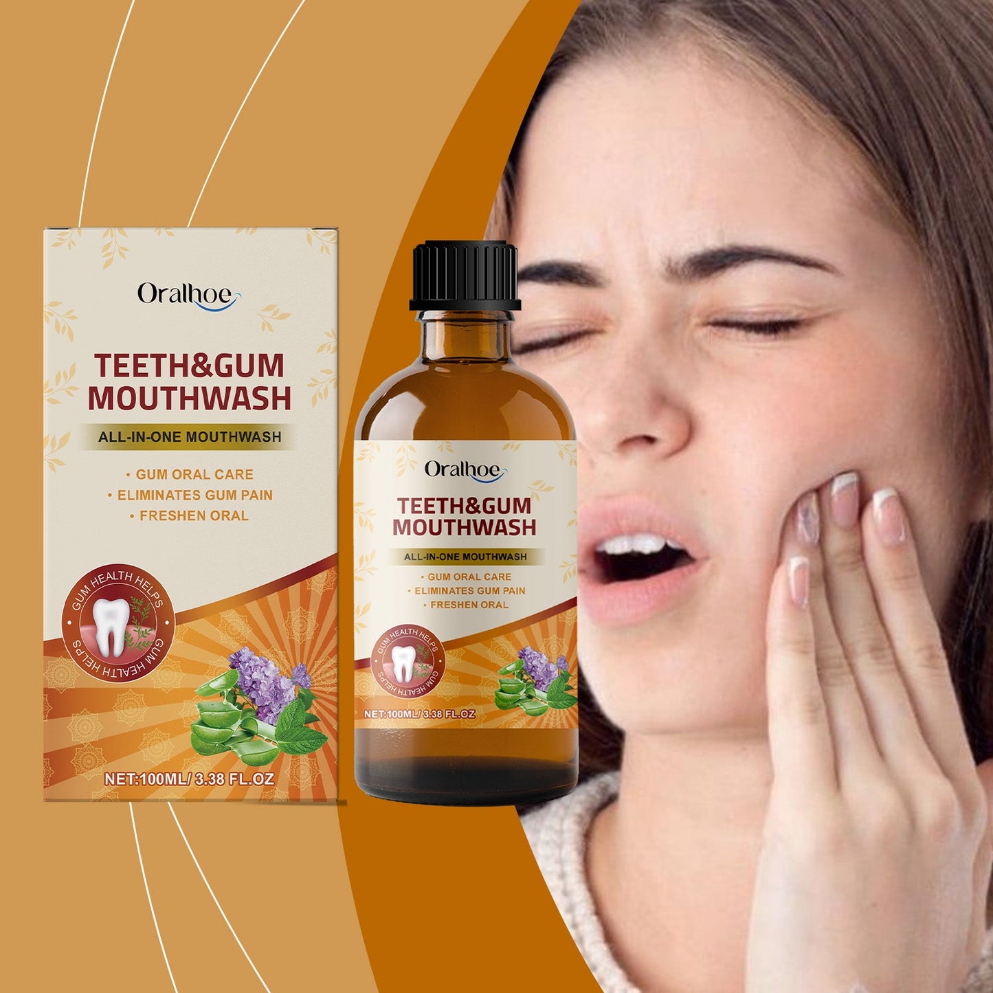 Herbal Mouthwash, Herbal Ingredients Gently Clean Teeth Odor Daily Care Mouthwash - Korvel