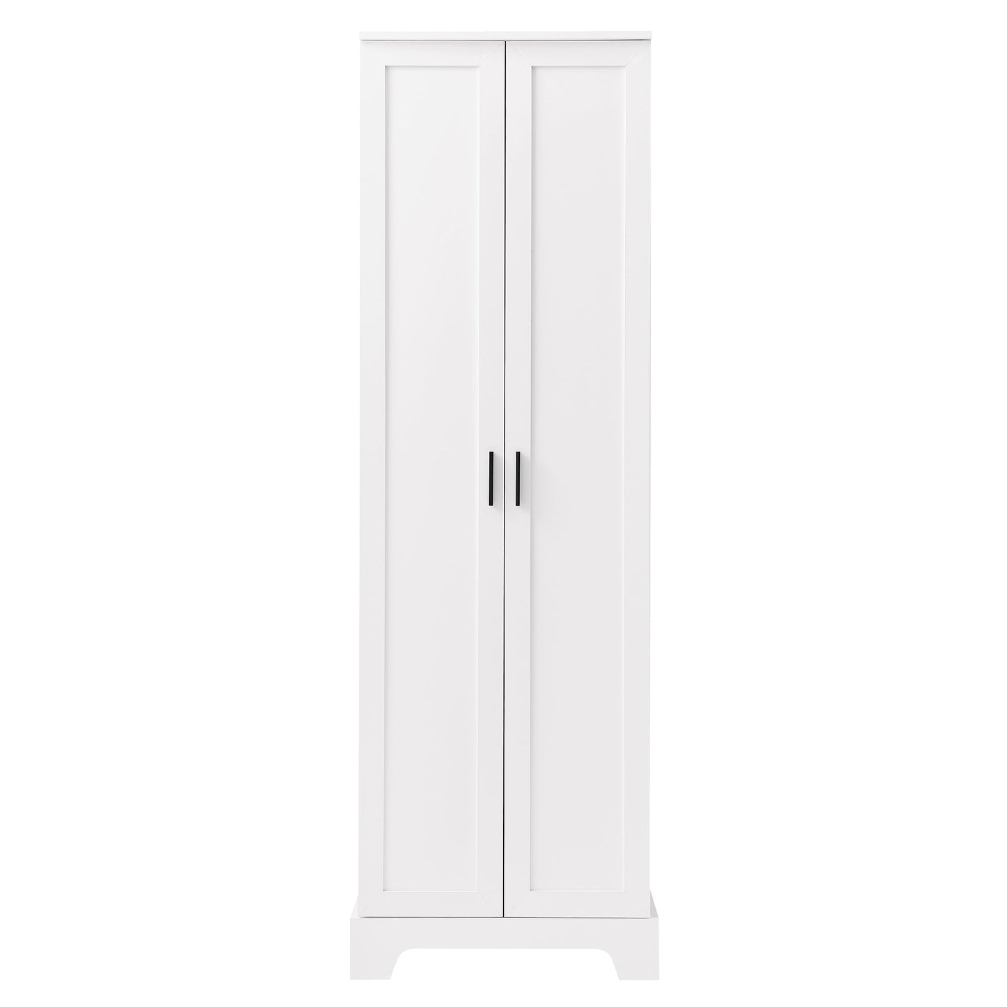 Storage Cabinet with Two Doors for Bathroom, Office, Adjustable Shelf, MDF Board, White - Korvel