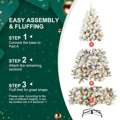 6FT PVC Memory Wire Christmas tree (With Light) - Korvel