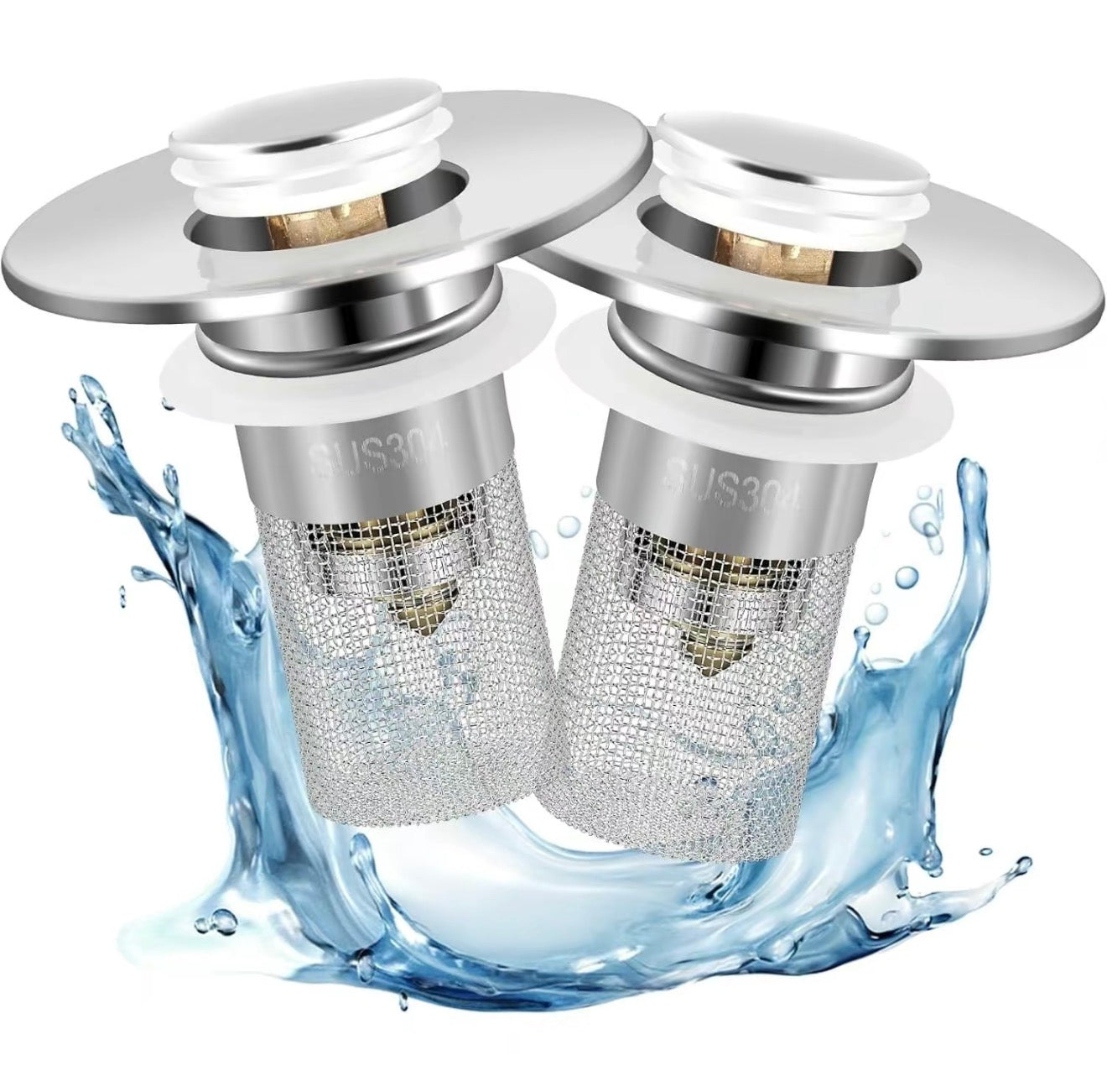 DrainGuard Sink Stopper - 2-in-1 Drain Filter & Hair Catcher