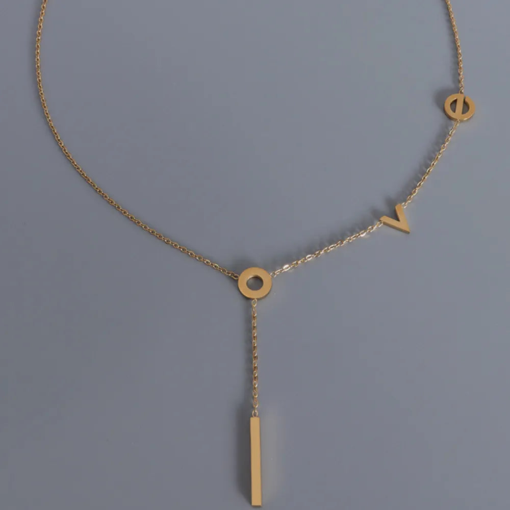 Titanium Steel Letter Necklace - Korvel