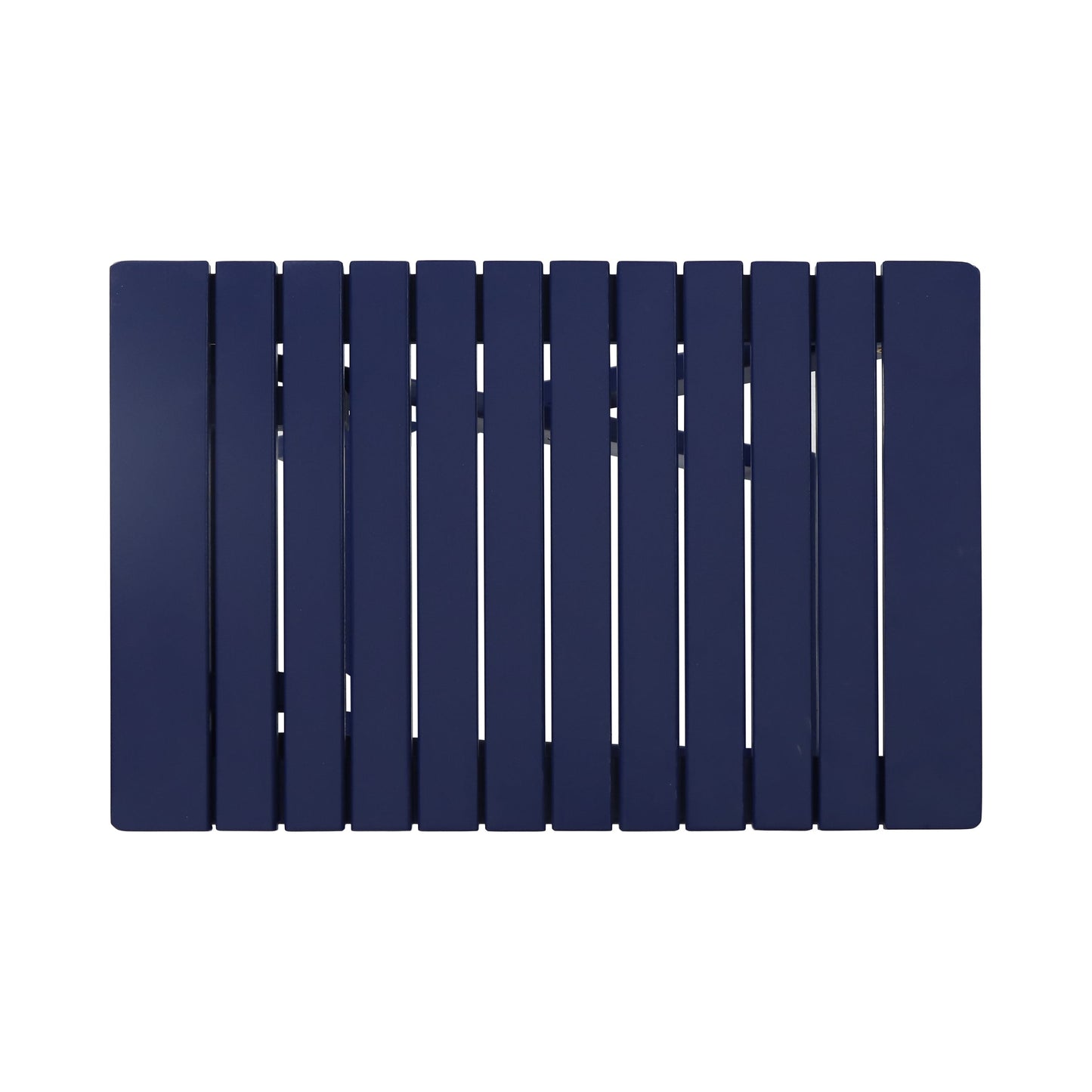 Outdoor Folding Wooden Side Table, Navy Blue, 15"D x 22.75"W x 18.25"H - Korvel