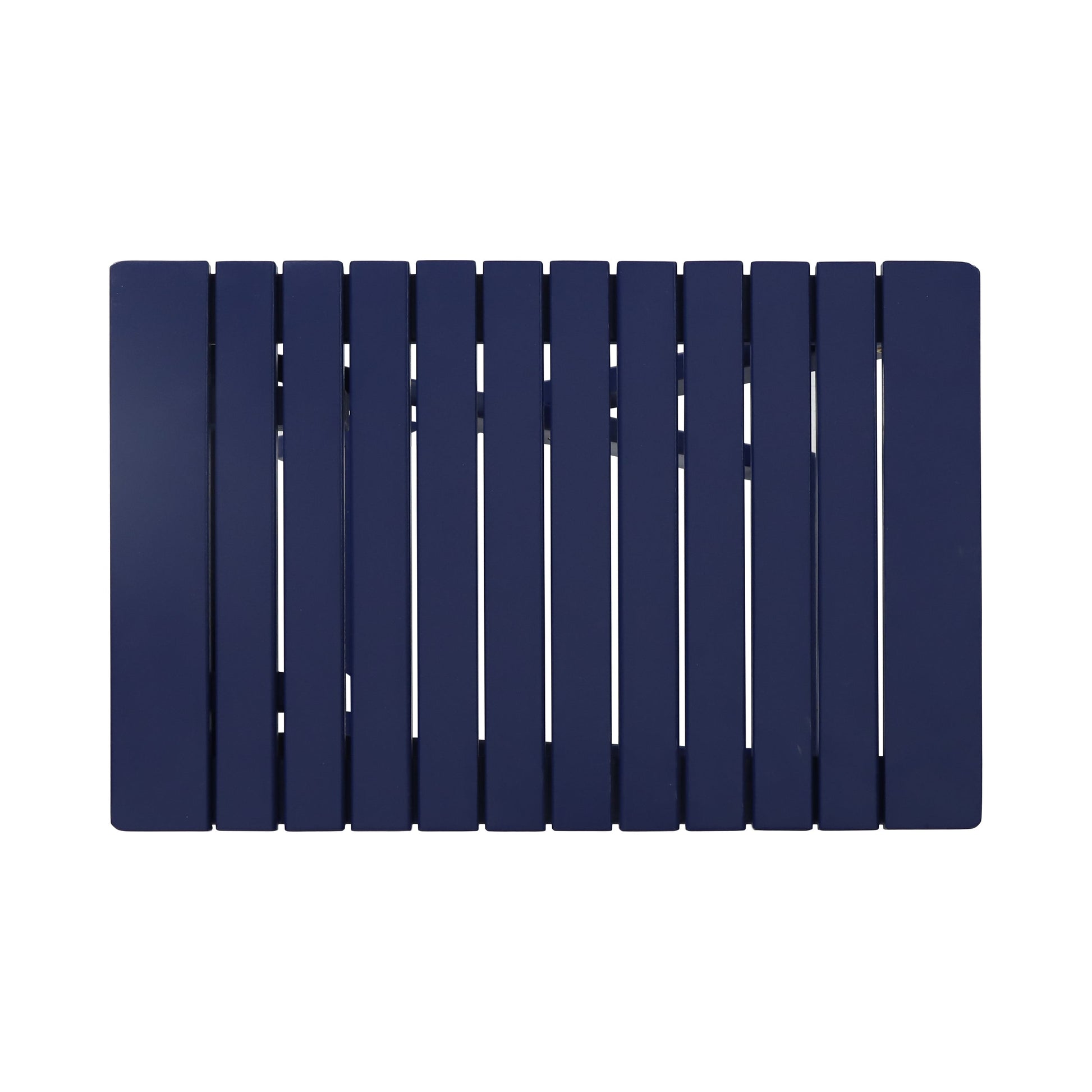 Outdoor Folding Wooden Side Table, Navy Blue, 15"D x 22.75"W x 18.25"H - Korvel