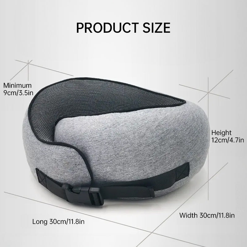 Memory Foam Neck Travel Pillow: Soft, 360° Head Support, for Home, Plane & Car - Korvel