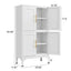 Elegante gabinete de almacenamiento de metal blanco para cocina
