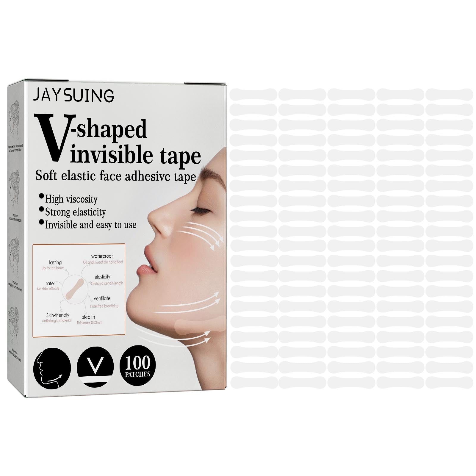 Invisible Patch Face Lift Fade Fine Lines Tighten Lift Jaw Muscle Shaping Patch Shrink Patch - Korvel