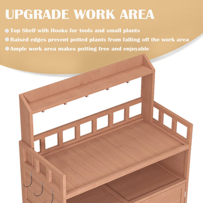 Outdoor gardening workbench with large storage cabinets and a rooftop terrace - Korvel
