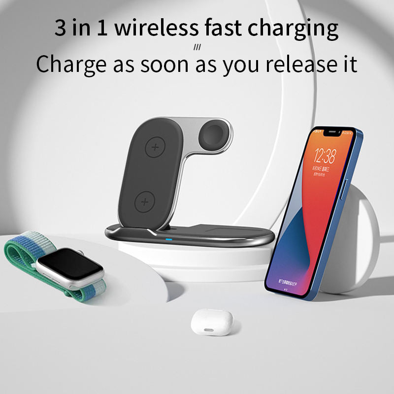 Chargeur sans fil 3-en-1 pliable pour appareils Huawei et Apple