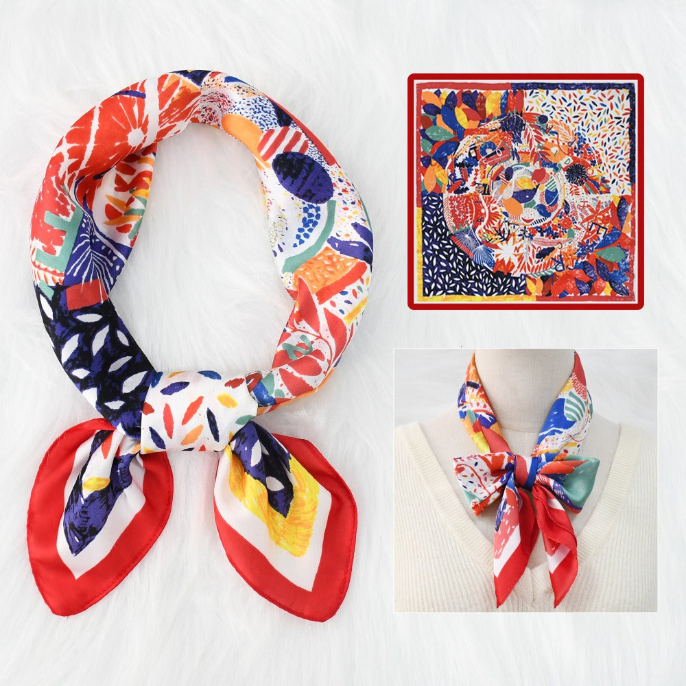 Silk Scarf Women's Sunscreen Beach Imitation Silk Versatile Silk Scarf Neckband - Korvel