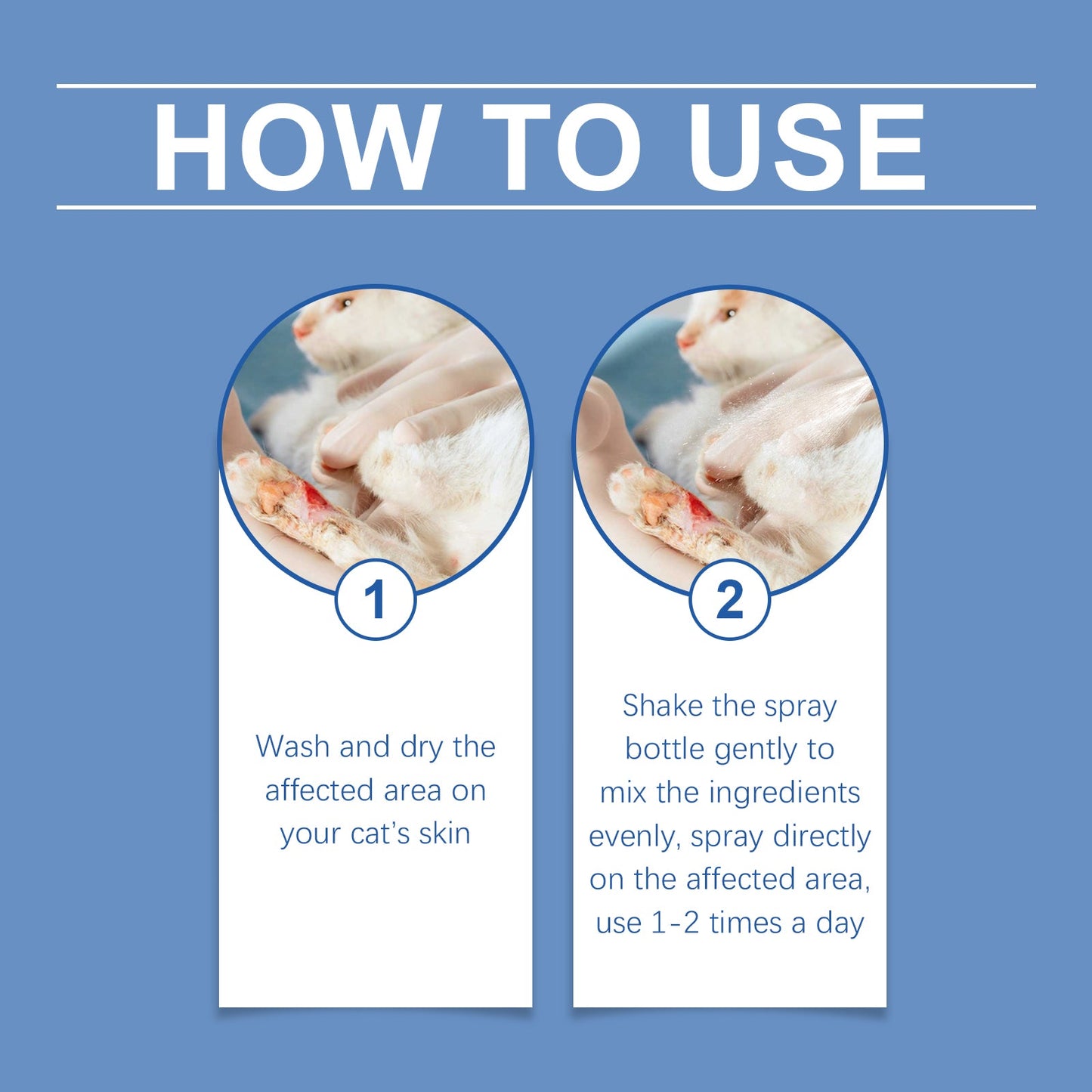 Cat Skin Care Spray, Gentle Cleaning Care Pet Skin Discomfort Body Care - Korvel