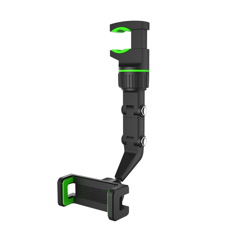 Car Phone Holder Multifunctional 360 Degree Rotatable Auto Rearview Mirror Seat Hanging Clip Bracket Cell Phone Holder for Car - Korvel