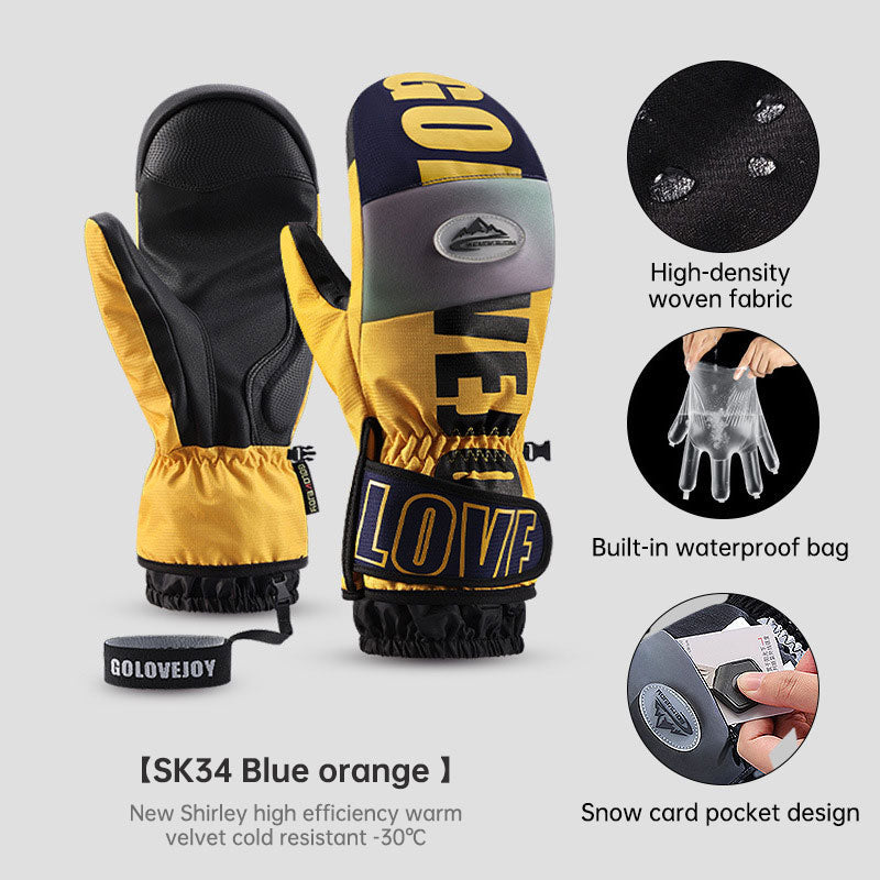 Premium Waterproof Winter Ski Gloves with Touch Screen Capability
