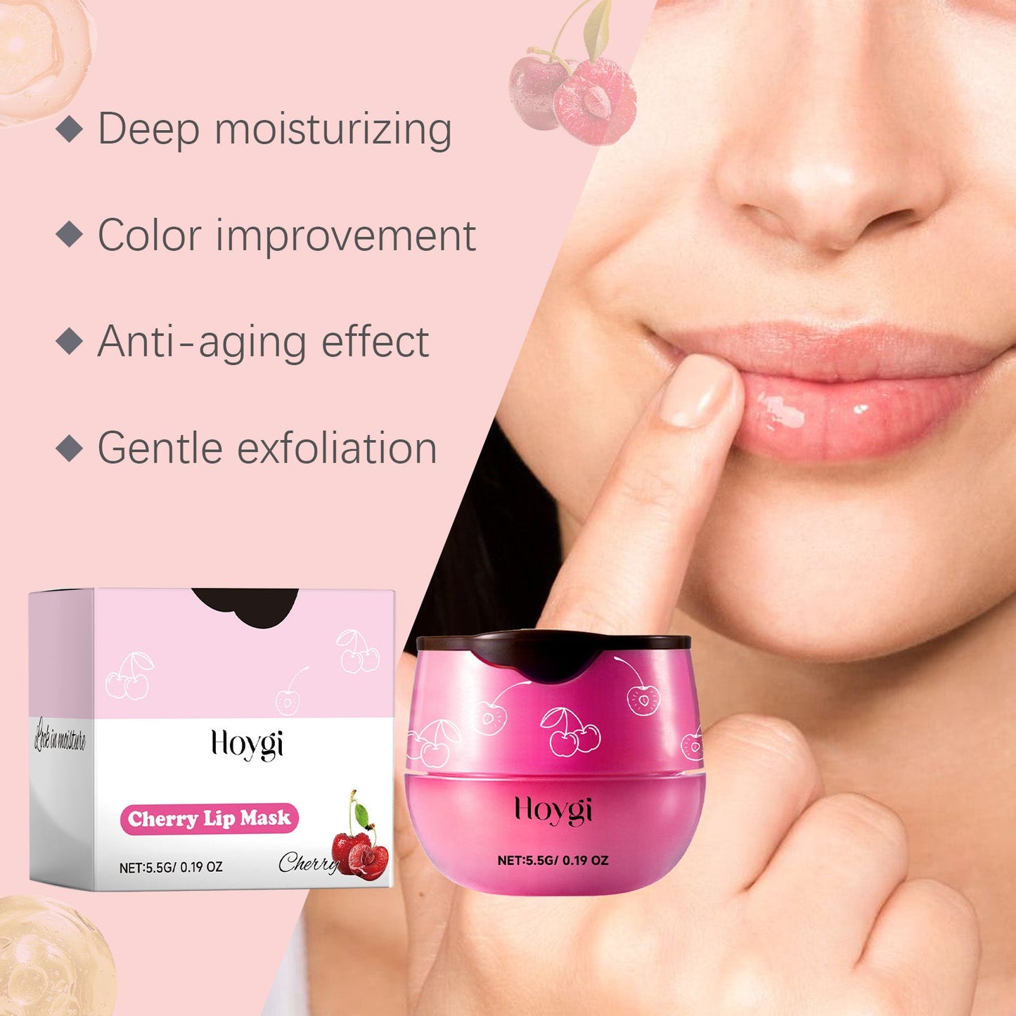 Cherry Lip Mask, Lip Repair, Anti-Cracking, Moisturizing And Fading Lip Lines Lip Care - Korvel