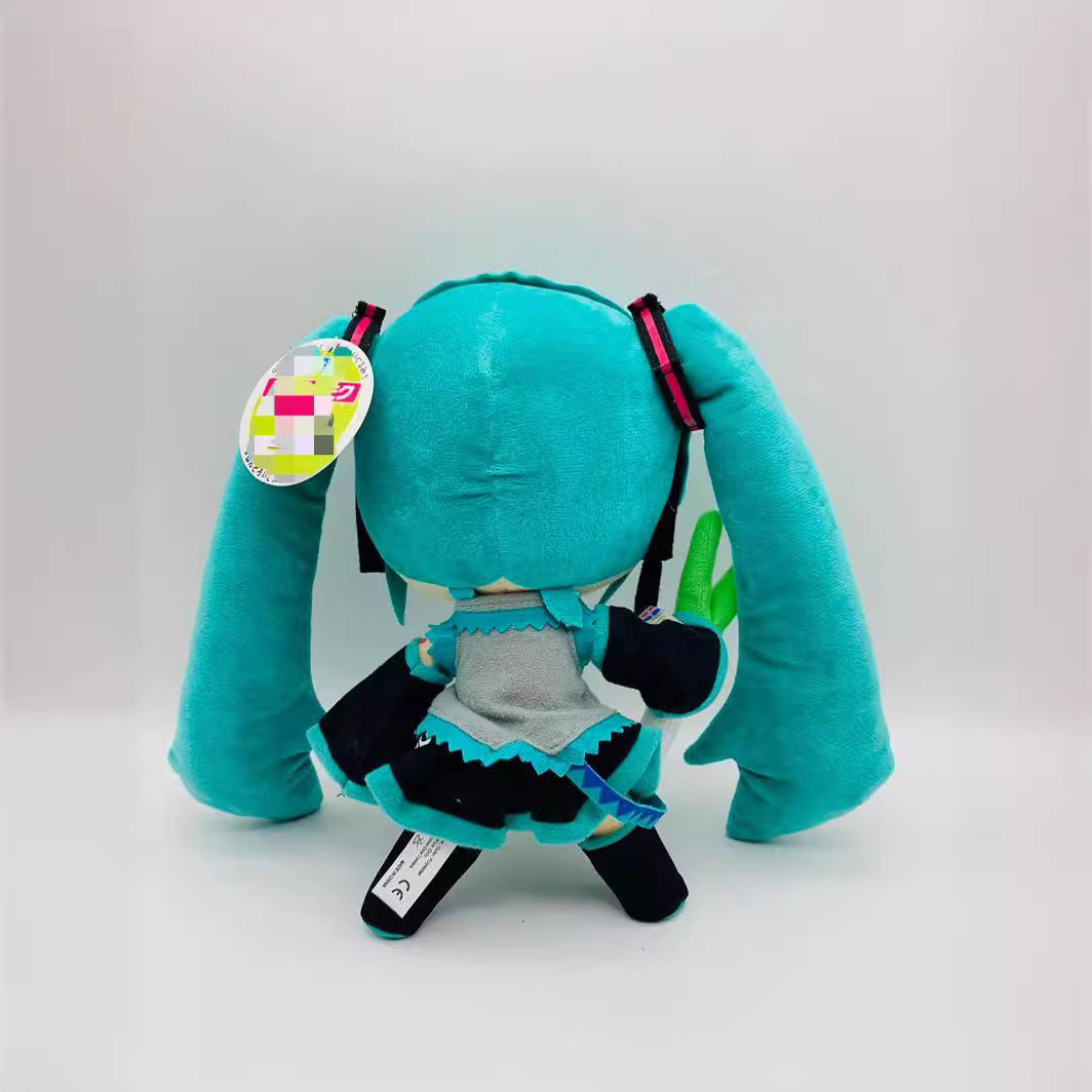 30cm Large Standing Green Holding Onion Sound Miku Plush Doll Toy Doll - Korvel