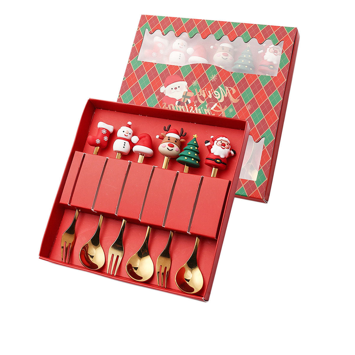 Christmas gift tableware stainless steel coffee spoon dessert spoon fork set - Korvel