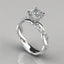 European and American jewelry 18k rose gold plated two-tone princess square diamond ring cross twist diamond ring - Korvel