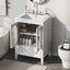 Meuble de salle de bain blanc de 24" avec lavabo et rangement