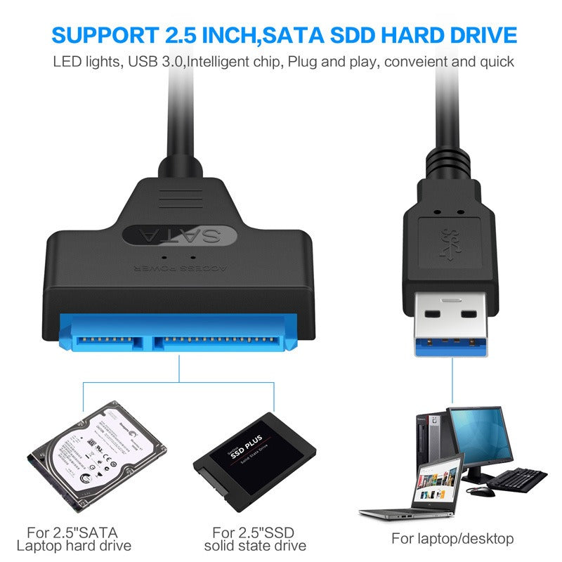 SATA Easy Drive Cable 2.5-inch Hard Disk Cable USB3.0 to SATA Easy Drive Cable SATAIII - Korvel