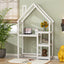 House-shaped Wooden writing Desk,Kids study Table,Bookshelf & Toy Storage,White - Korvel
