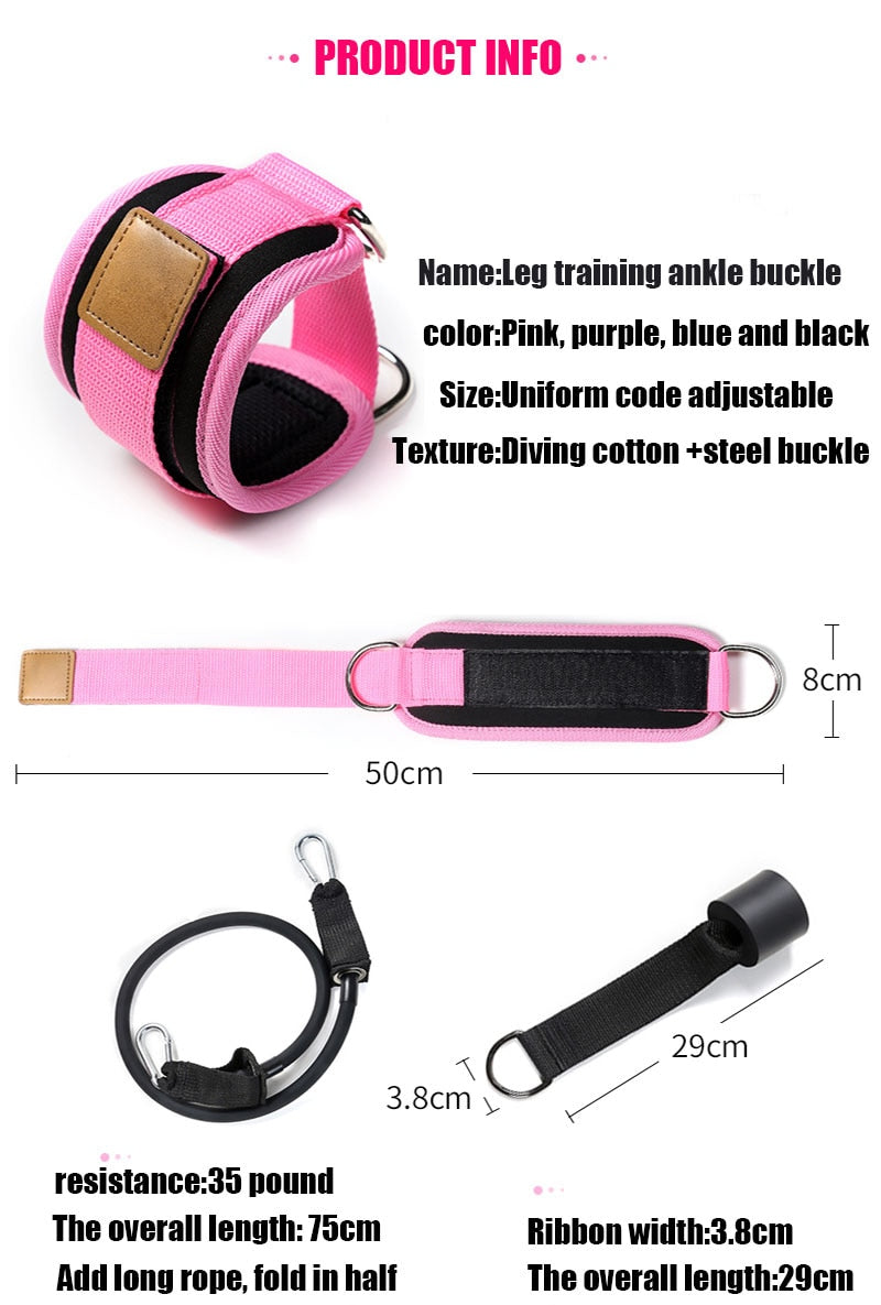 Resistance Bands with Ankle Straps Cuff with Cable for Attachment Booty Butt Thigh Leg Pulley Strap Lifting Fitness Exercise - Korvel