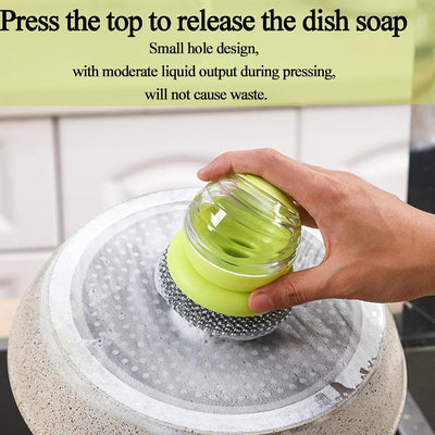 Astronaut Spherical Pot Brush with Automatic Liquid Dispensing