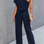 Single Shoulder Short Sleeve Jumpsuit - Korvel