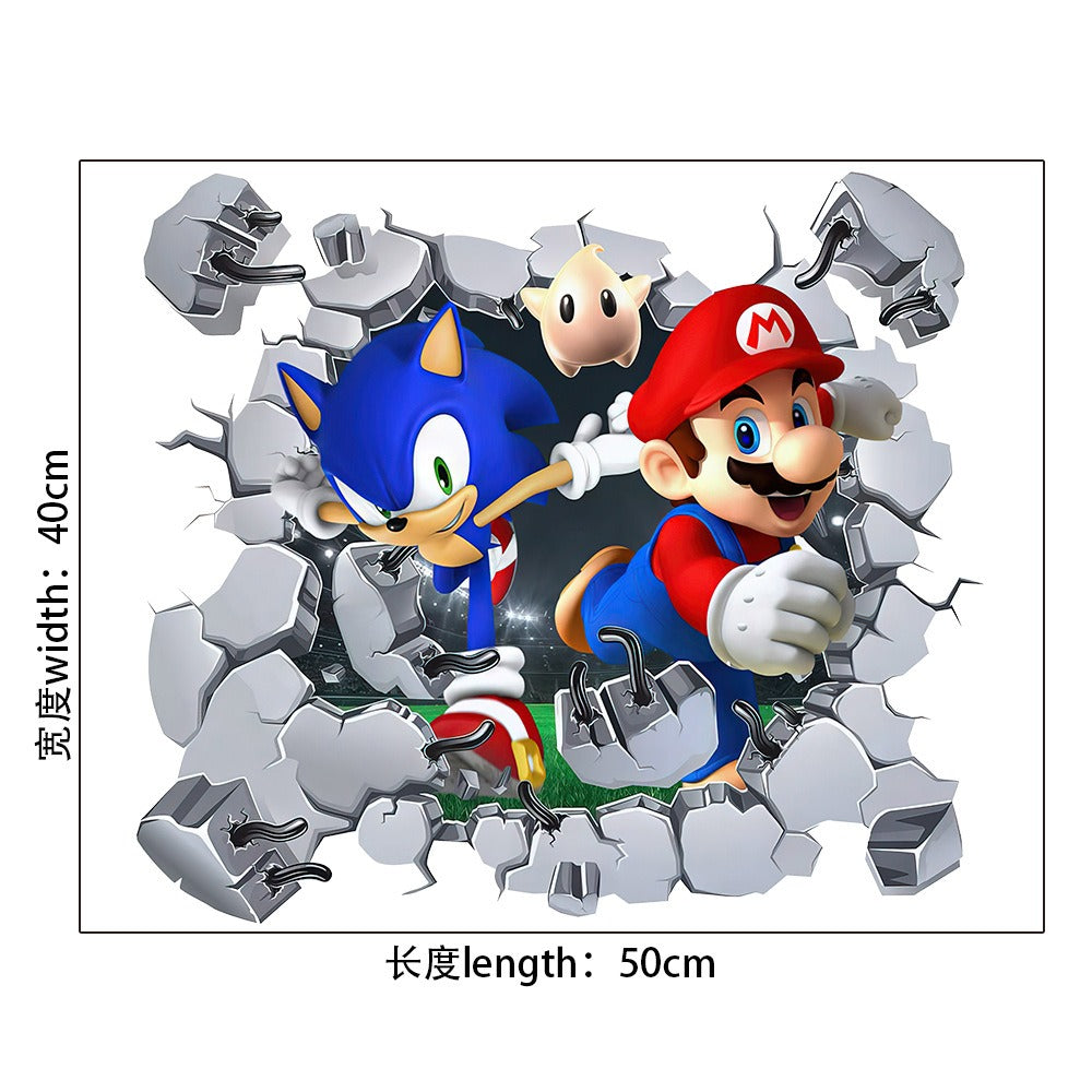 Sonic Stickers Cartoon Anime Super Mario Self Adhesive PVC Decoration Mario Stickers - Korvel