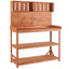 65" Large Wooden Farmhouse Rustic Outdoor Potting Bench Table Garden Potting Bench with 4 Storage Shelves and Side Hook,Natural - Korvel