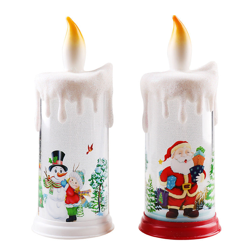 Christmas decoration candle light LED simulation flame candle Santa Claus snowman decoration night light - Korvel