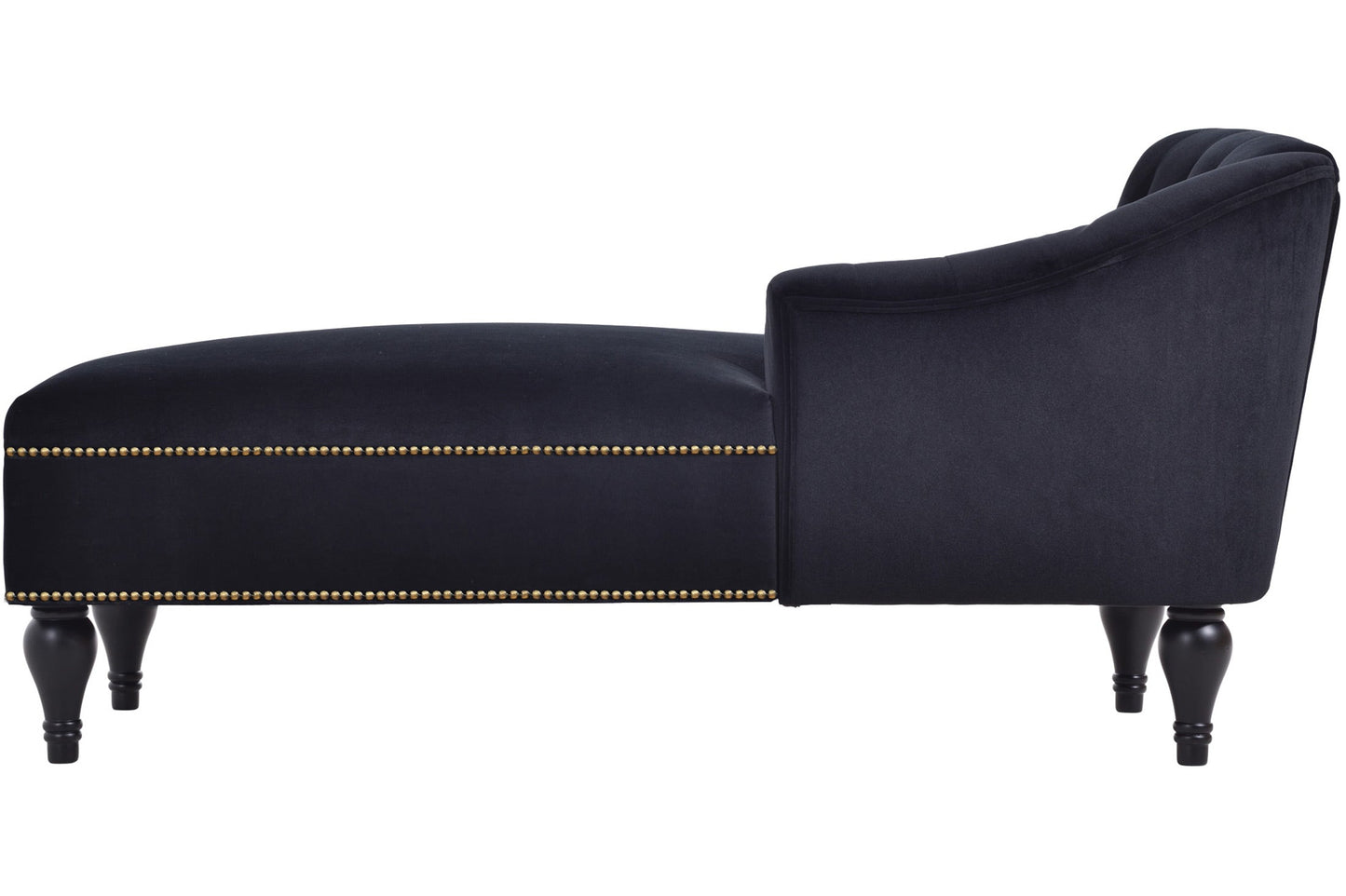 58-Inch Velvet Lounge Chair with Nailhead Trim