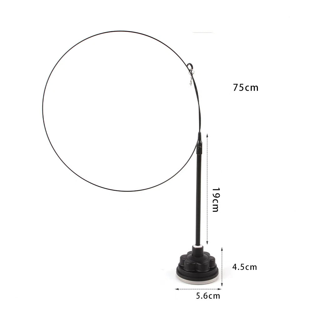 Suction cup cat toy stick that can be attached and held with steel wire multi head interchangeable cat toy and pet supplies - Korvel