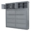 Full Size Murphy Bed Wall Bed with Top Cabinets,Gray - Korvel