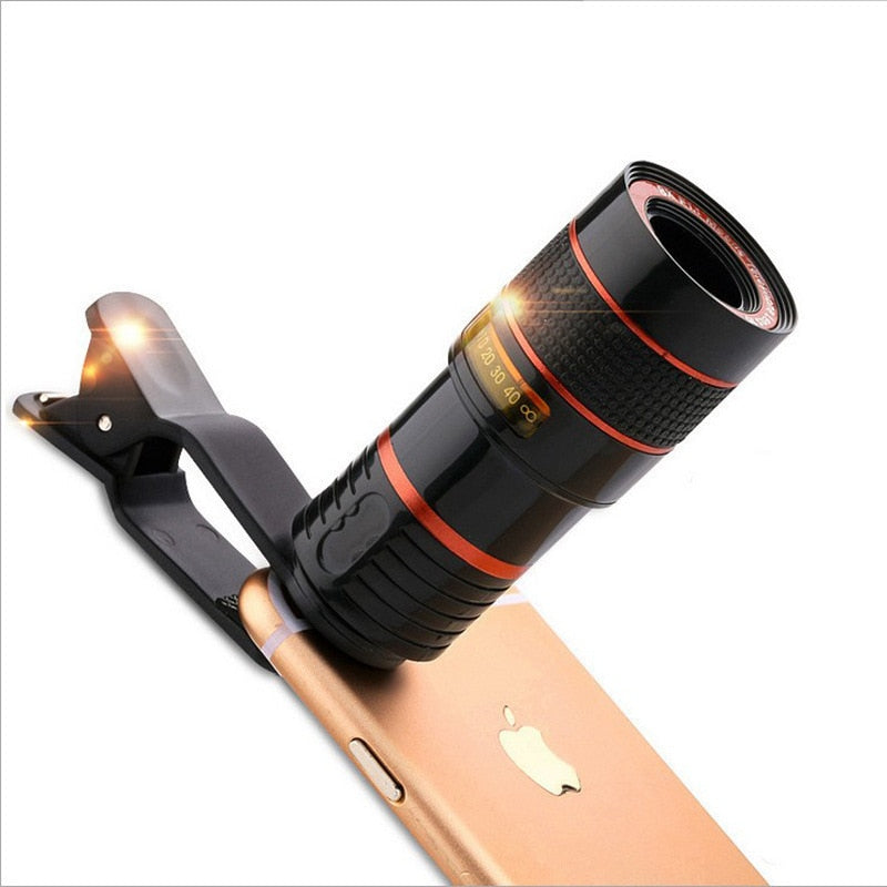 10 in 1 Kits 12x Zoom Telephoto Lens Fish eye Lens Wide Angle Macro Lenses Cell Phone Mobile Tripod - Korvel