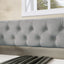 Twin Size Upholstered Daybed with Trundle Sturdy Wood Bedframe w/ Bedframe Tufted Button & Copper Nail on Arms Design - Korvel
