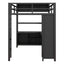 Lit mezzanine en métal premium avec armoire et bureau