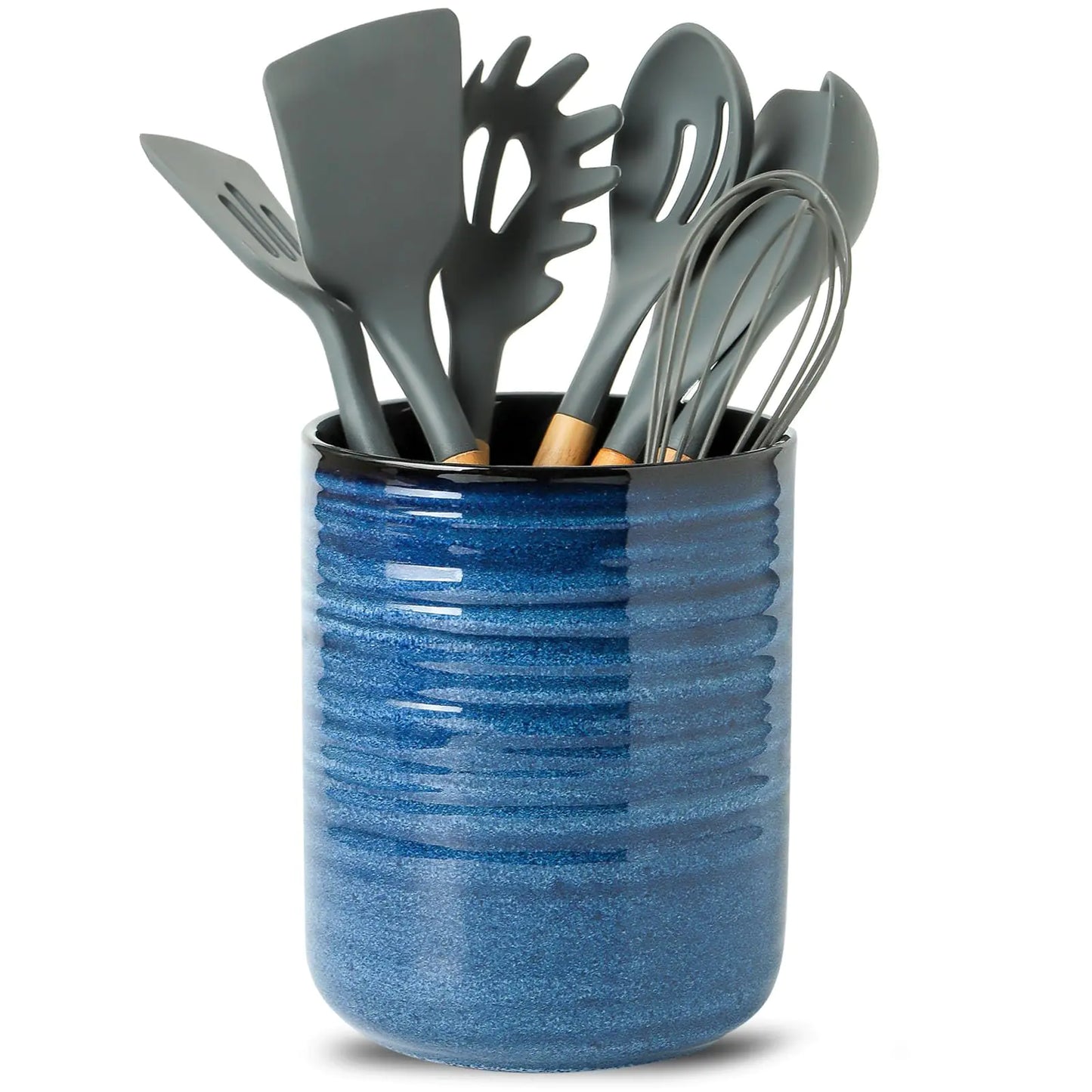 Porte-ustensiles en céramique Hasense - Bleu mer